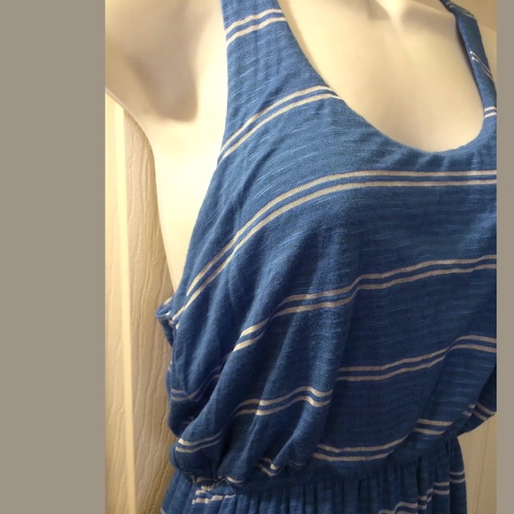 BOBEAU Striped Maxi Dress Racer Back Beach